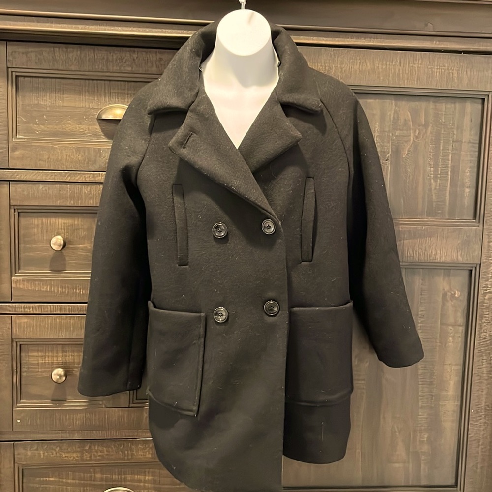 ZARA girls soft collection outerwear black soft lined coat sz 11/12 for girls ✨
